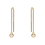 Outlet NU & MII Moonstone Gold Pull Through Earrings