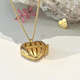 Heart Locket Gold Plated Necklace - Angel & Choice of motto