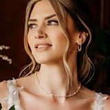 Aphrodite Pearly Crystal Hoop Gold Plated Earrings