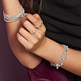 Love Stack Blush Silver Bracelet - Boxed Flower