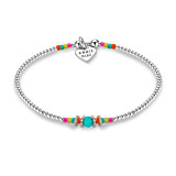 Boho Silver Bracelet - Neon Turquoise