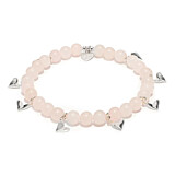 Peony Heart Silver Charm Bracelet