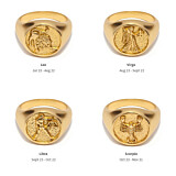 NU & MII Zodiac Signet Gold Ring