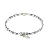 Personalised Zodiac Silver Bracelet – Initial Tag & Birthstone