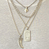 42 Men's Link Chain Silver Necklace