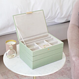 Stackers Sage Green Classic Set of 3 Jewellery Box