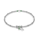 Personalised Zodiac Tag and Birthstone Bracelet - Sterling Silver