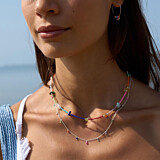 Multi Gem Silver Necklace