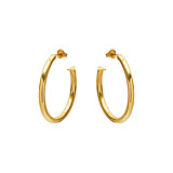 NU & MII Midi Hollow Hoops Gold Plated Earrings