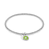 Santeenie Silver Enamel Heart Charm Bracelet - Choice of Colour