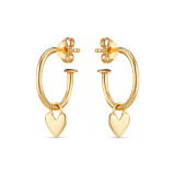 Weeny Heart Gold Plated Hoop Earrings