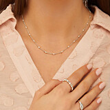 Dainty Silver Necklace - Pearl