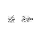 Kiss Silver Stud Earrings