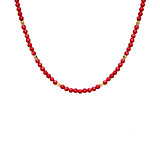 NU & MII Boho Gold Necklace - Red Bamboo