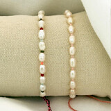 Freshwater Pearl and Cord Bracelet - Choice of Colour