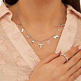 Outlet Multi Charm Silver Necklace