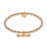 Mini Orchid Gold Plated Charm Bracelet - T-Bar