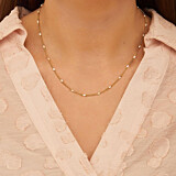Dainty Gold Plated Necklace - Pearl