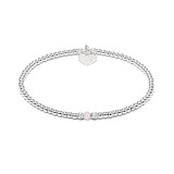 Aster Silver Bracelet - Rose Quartz