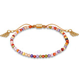 Multi Coloured Crystal Gold Plated Friendship Bracelet