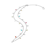 Dainty Heart and Star Gem Silver Necklace