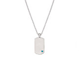 42 Men's Zodiac Tag Silver Necklace