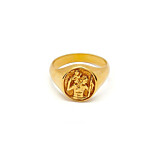 NU & MII St Christopher Gold Plated Ring