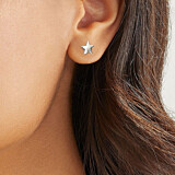 Boxed Star Silver Stud Earrings