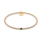 Aster Gold Plated Bracelet - Emerald Green