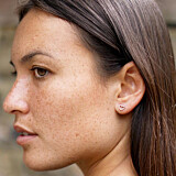 Open Heart Silver Stud Earrings
