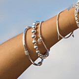 Santeenie Silver Charm Bracelet - Sparkle Heart