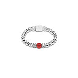 Aster Silver Ring - Carnelian Red