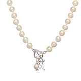Toggle Pearl Silver Necklace - Initial