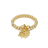 Santeenie Charm Yellow Gold Plated Ring - Open Star