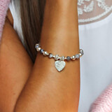 Milan Silver Charm Bracelet - Heart and Stars