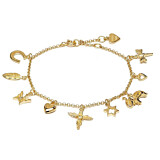Outlet Multi Charm Gold Bracelet