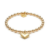 Mini Orchid Gold Plated Charm Bracelet - Solid Heart