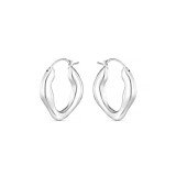 Liv Bentley Molten Midi Silver Hoop Earrings