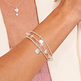 Fleur Chip Silver Bracelet