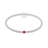 Aster Silver Bracelet -  Carnelian