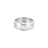 NU & MII Clara Band Moonstone Silver Ring