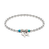 Capri Turquoise Silver Charm Bracelet - Butterfly