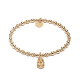 Mini Orchid Gold Charm Bracelet - Buddha Head