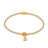 Piccolo Neon Orange Gold Plated Charm Bracelet - Choice of initial