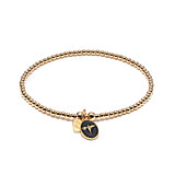 Santeenie Gold Plated Charm Bracelet - Black Silhouette Angel