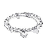 Hearts of Love Bracelet Stack - Sterling Silver 