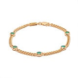 NU & MII Manhattan Gold Plated Bracelet - Green Crystal