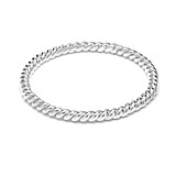 Solid Twirl Silver Bangle
