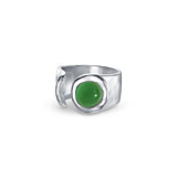 NU & MII Seville Silver Ring - Green Agate