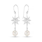 Wish Upon A Star Pearl Silver Earrings